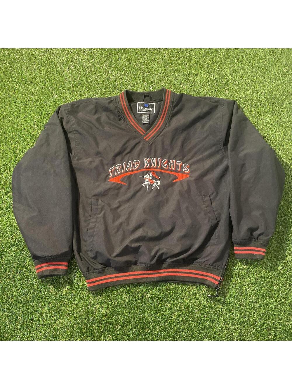 Vintage Y2K Holloway Triad Knights black windbreaker jacket